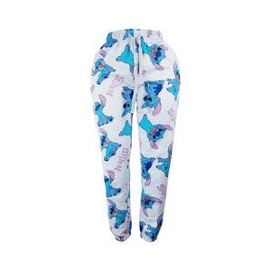 Disney Women's Blue White Anime Stitch Lounge Pajama Jogger Pants Size M